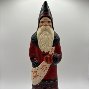 Vaillancourt Christmas Santa in Red and Black Coat 2000 9”